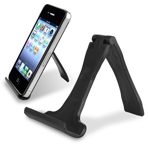 Importer520 Universal Black Mini Folding Plastic Cell Phone Mini Stand Holder Cradle for Samsung Galaxy Note 4 Note 3 Note 2 Galaxy S5 S4 Apple iPhone 4 4S 5 5S 5C 6 4.7inch 6 Plus 5.5inch