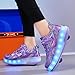 Ufatansy Roller Shoes 2025 New Upgraded Comfortable Glitter Shoes for Kids LED Lights Up Charge Sneakers with Wheels Girls Boys Gifts(Size 12.5 Little Kid,Purple)