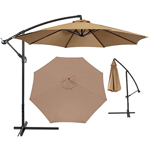 Hasmi Patio Umbrella Replacement Canopy Market Umbrella Top Outdoor Umbrella Canopy With 9Ft 8 Ribs Uv Protection Waterproof For Garden, Deck, Backyard, Pool,Red #TOP1