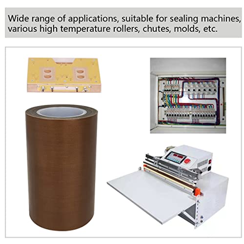 Image of 4-inch Teflon Tape Fiberglass High Temperature PTFE Fabric Roll with Adhesive Heat Resistant for Vacuum Sealer