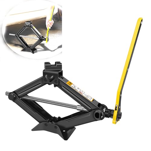 AV Steel 2 Ton Scissor Jack For Car - 4,409 Lb Capacity With Ratcheting Handle