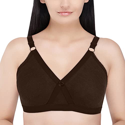 Image of Women's Poly Cotton Non-Padded Wire Free Full Coverage Bra