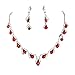 Produktbild Frauen Rhinestone-karminrote Halsketten-Ohrring-Schmucksache-Sätze Rot