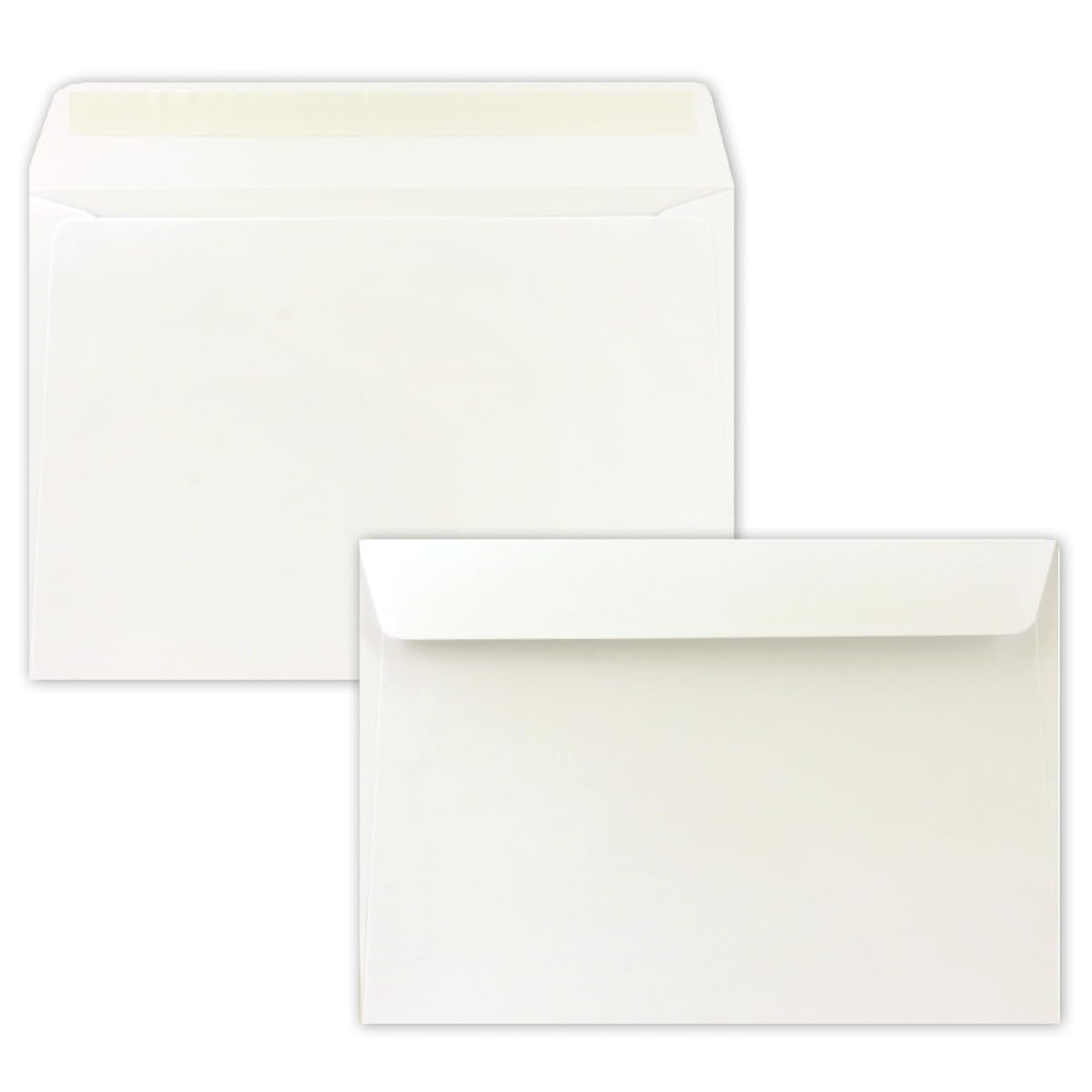 100x envelopes DIN C5 natural white (white) - 16.2 x 22.9 cm - self-adhesive - elegant envelopes for large invitations and cards for birthdays or weddings — image 1