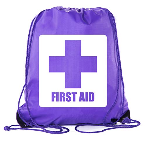 Image of Mato & Hash First Aid Backpack Drawstring Medical Bag for Emergencies or Epi Pen & Medicine - 10PK Purple CA2500FirstAid S4