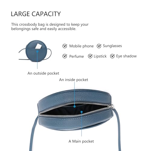 Image of Circle Crossbody Bag for Women NYLON Circle Purse with Zipper Adjustable Knot Shoulder Straps