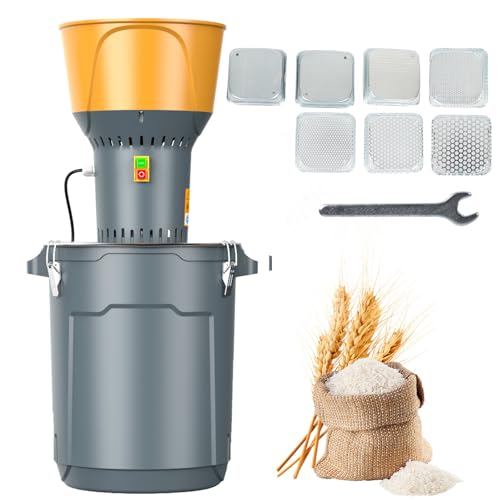 DETODDA 25L Moulin à céréales électrique Moulin à maïs Moulin agricole Moulin à céréales Machine pour céréales maïs blé fourrage Moulin à Farine...