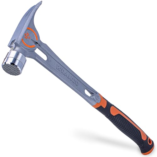 Wrango Tools - 15oz Titanium Framing Hammer - 45% Lighter Than Steel - Replaceable Steel Face & Handle - 17.25 Handle for Framing & Carpentry - Milled Face - 5% Donated To Help Farmers