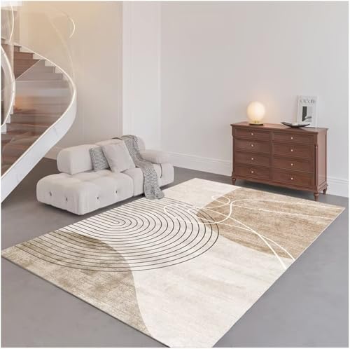 Descente de lit chambre kaki à motif rayé moderne lavable en machine - 2