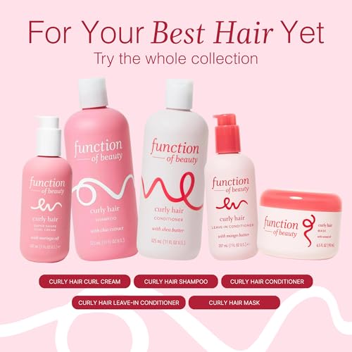 Function of Beauty Curly Hair Shampoo & Conditioner XL Set - Sulfate-Free Shampoo & Conditioner Duo for Natural Curls & Bounce - Curl Defining, Hydrating & Moisturizing - Dry & Dull Hair Care Products