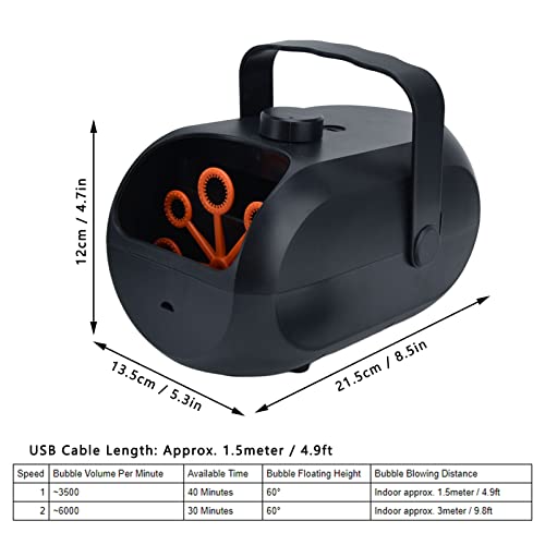 Lairun Máquina de bolhas de 2 velocidades, bateria de soprador automático alimentado por USB, ajustá