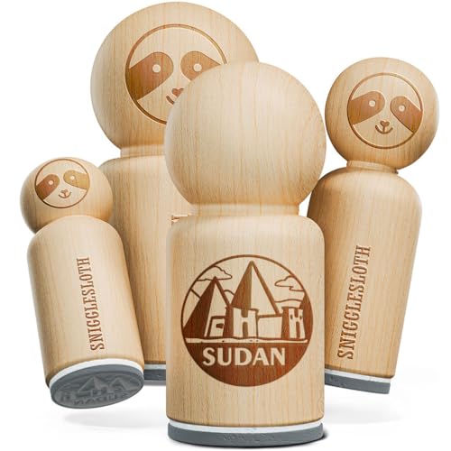 Sudan Nubian Pyramids Country Destination Travel Landmark Rubber Stamp for Stamping Crafting Planners - 1 Inch Medium