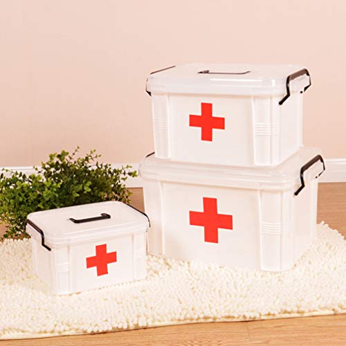 YARNOW Caixa de remédios de primeiros socorros para uso doméstico de plástico para medicamentos, por