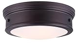 CANARM LTD IFM624A15ORB Boku ORB 3 Bulb 15 Inch Flush Mount Oil Rubbed Bronze with Flat Opal Glass