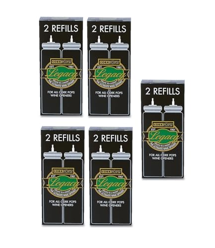 Cork Pops Wine Bottle Opener Refill Cartridges - Eco-Friendly Low-Pressure, Fits All Cork Pops Models, Opens 60-80 Bottles per Cartridge 5 Boxes