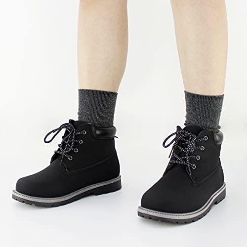 Hawkwell Kids Classic Ankle Boots Work Boots(Toddler/Little Kid),Black Pu,1 M Us #TOP1