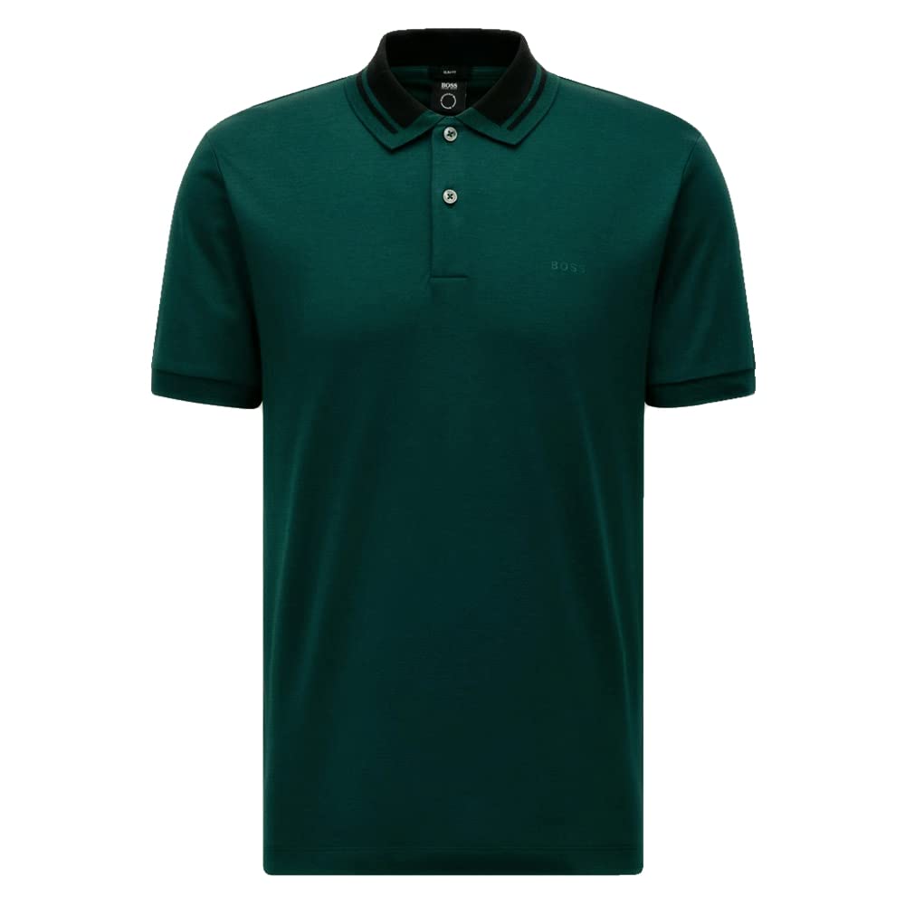 Hugo Boss Mens Phillipson 95_99 Polo Shirt Cotton Pique Slim Fit (as1, Alpha, m, Regular, Regular, Dark Green 305)