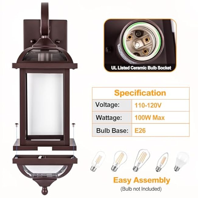 18 Large Outdoor Light Fixtures Oil Rubbed Bronze Outside Sconces Wall Mount Lamps