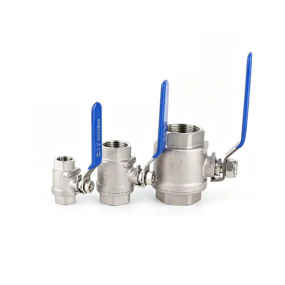 Dwuczęściowa Zawór Kulkowy ze Stali Nierdzewnej SS304, Pełny Przepływ, Gwint Wewnętrzny BSPT, Zawór Wody/Gazu/Oleju, 1/4"-2", 1 Sztuka(3/4")