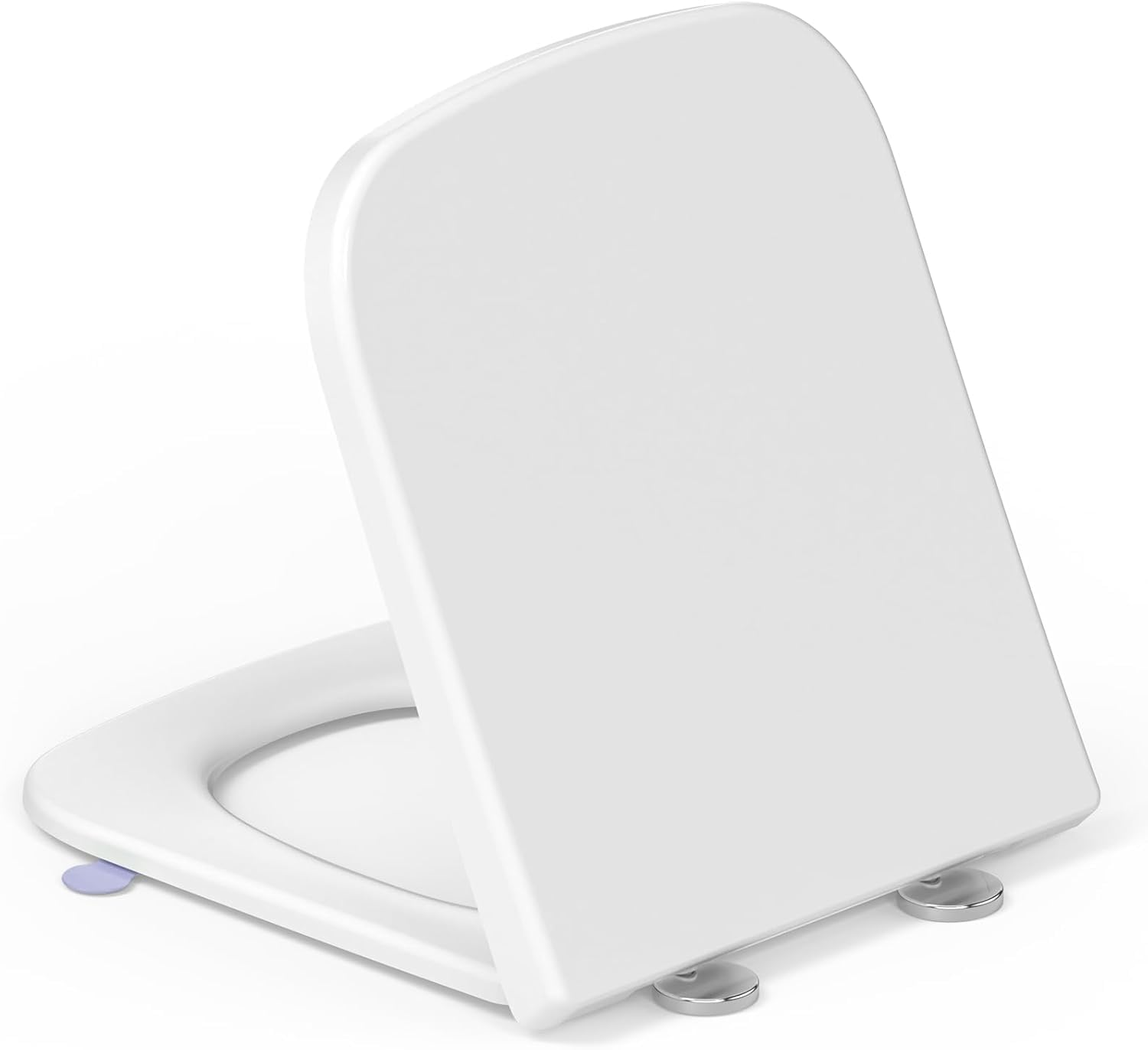 Soft Close Square Toilet Seat with Quick Release, YEAUPE PRO White Urea-Formaldehyde Universal Fit Loo Seats,Easy to Clean,Adjustable Hinges for Most Standard Bathroom Bowl Seat(42.2 x 36.2 x 4.4 cm)