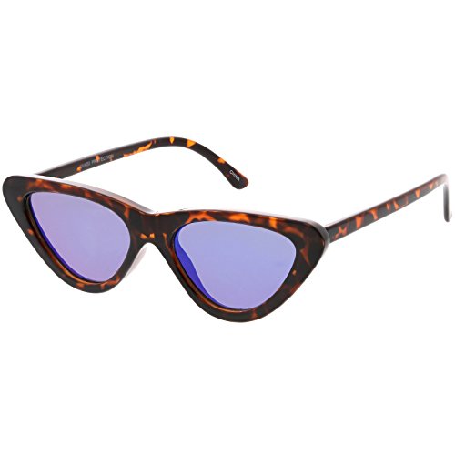 Image of zeroUV Women's Small Thick Neutral Colored Flat Lens Cat Eye Sunglasses 51mm