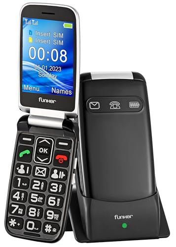 Funker E150 MAX Help svart - Seniortelefon med SOS-knapp och stor skärm