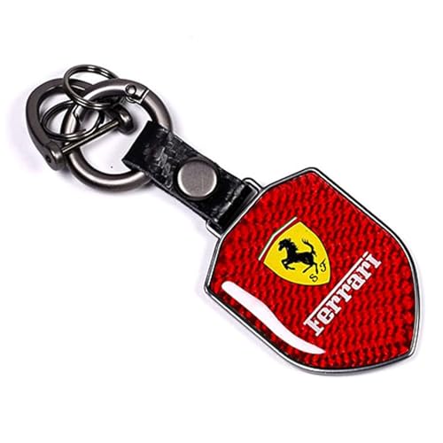 YYLBMFQIK Car Key Chain for Ferrari 296 458 488 599 812 California Enzo F12 F430 F8 FXX SF90, Car Keychain with Logo Emblem Compatible with Men and Women, Car Accessories,Red