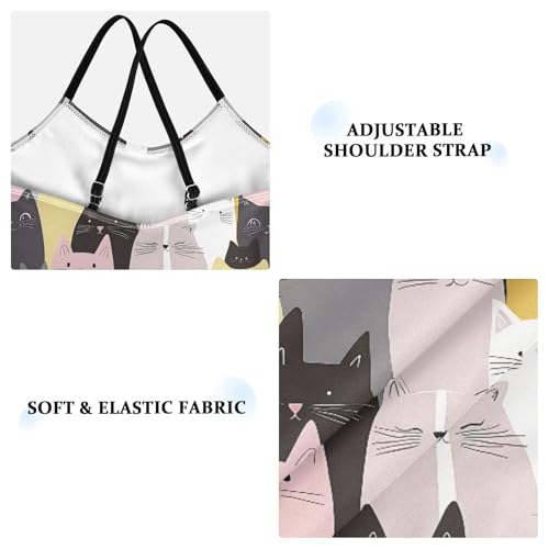 senya Girls Swimsuits One-Piece Swimwear Tie Bathing Suit Beach Summer Round Neck 9-10T Various Cat Pattern3