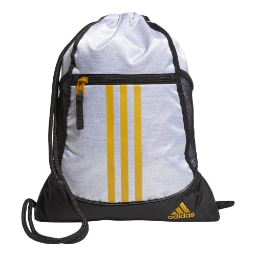 Image of adidas Unisex Alliance II Sackpack, White /Black /Legacy Gold, OSFA