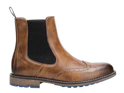 Santimon Chelsea Boots Men Casual Dress Leather Wingtips Slip On Boots Wedding Fashion Tuxedo Formal Ankle Boots for Men2