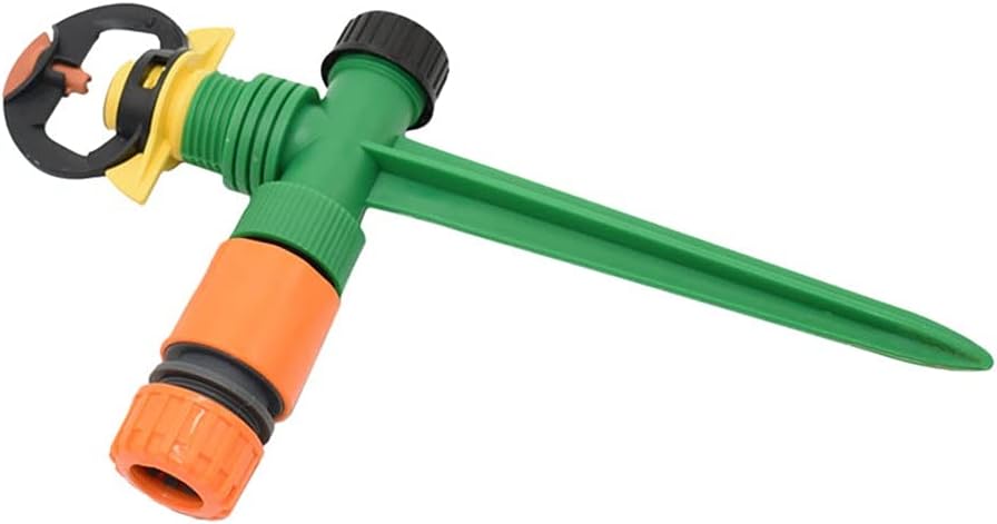 1/2 Inch Rotating Sprinkler Nozzle Holder Water Nozzle G1 / 2" Plastic Spike Watering Sprinkler Garden Lawn for 1/2 Hose 1pcs(E)