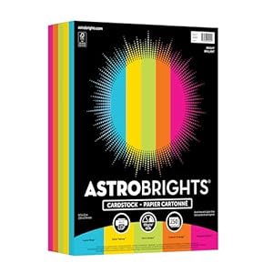 Astrobrights Color Cardstock -“Bright” Assortment, 65 lb Cover Weight, 8.5 x 11, Assorted, 250/Pack