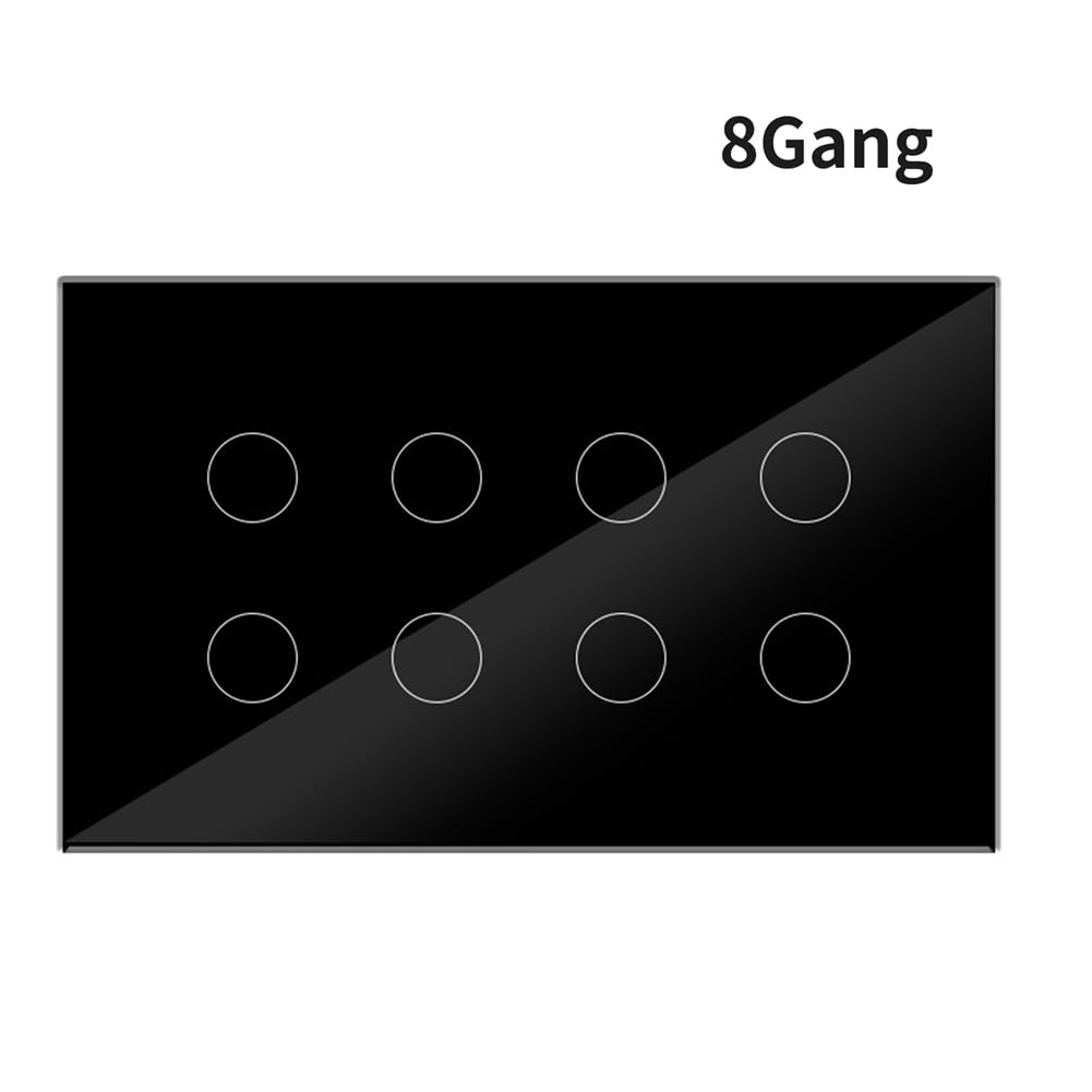 WIFI Smart Touch Light Interruttore A Parete Interruttore Pannello In Vetro 8 Gang Tuya Smart Life per Home Facile Installazione Nero
