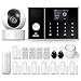 Sistema di sicurezza domestica, sistema di allarme wireless per telecamera di sorveglianza 1080p con sirena di allarme 120dB compatibile con Alexa Google