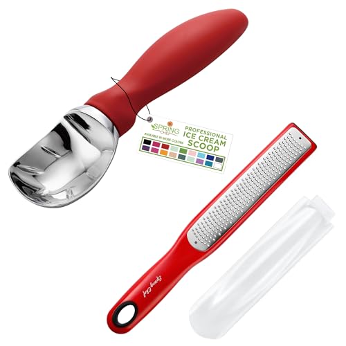 Spring Chef Professional Ice Cream Scoop & Handheld Lemon Zester