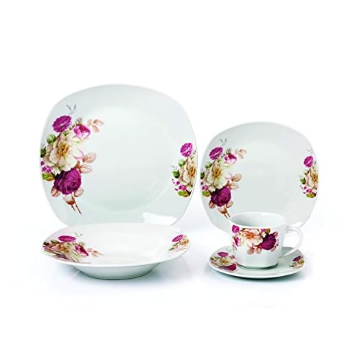 Lorren Home Trends LH427 Dinner Sets for gatherings, One Size, Pink
