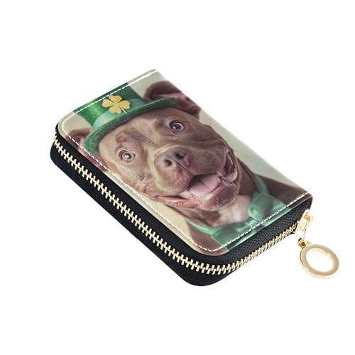Cute Card Holder Wallets RFID Blocking Leather Wallet Women Zip Around Coin Change Purse with Zipper Cool French Bulldog Dog