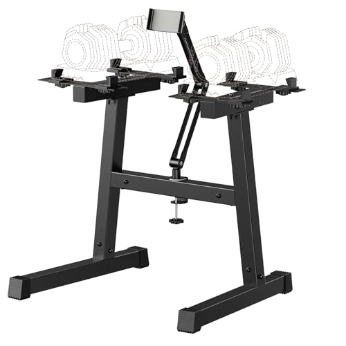2026 NEW Adjustable Dumbbell Stand, Weight Rack with Phone Holder, 220LBS Capacity Alloy Steel, Easy Storage, Heavy Duty Dumbbell Rack for Home Gym（No Dumbbell, Rack Only） - image 1