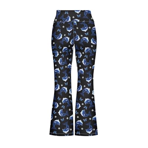 Dolphin Girls' Leggings Cross Flare Pants Soft Stretchy High Waisted Pants for Kids Child Yoga Dance2
