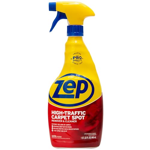Image of Zep High Traffic Carpet Cleaner - 32 Ounces (Case of 12) ZUHTC32 - Penetrating Formula Removes Deep Stains. Make High-Traffic Areas Look New Again
