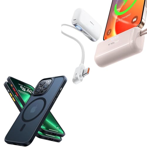 TORRAS Save 20% to Buy Both Together Black Magnetic 15 Pro Max & White Portable Charger 5000mAh