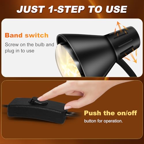Heat Lamp for Food, Commercial Food Warmer 250W Bulb Stainless Steel Catering Food Warming Lamp Portable Electric Food Warmer for Food Service Restaurant Buffet Kitchen (Black) - Thumbnail 5