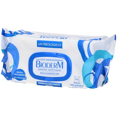 Bioderm Salviette Detergenti Corpo Delicate 100 PZ – Salviette Rinfrescanti corpo per l’igiene della cute delicata e sensibile del bambino e per l’igiene della cute fragile e impoverita dell’anziano