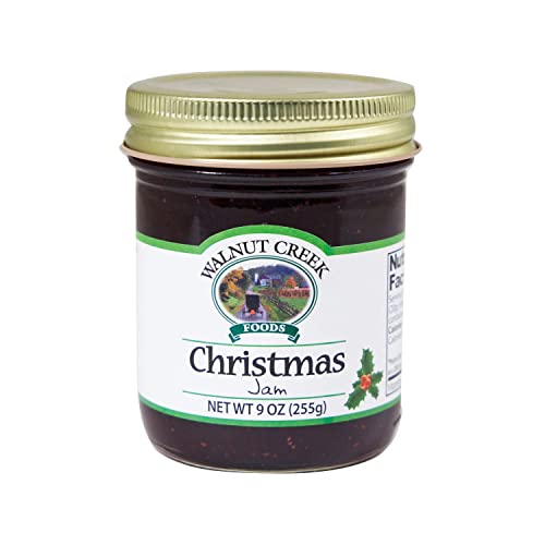 Christmas Jam by Walnut Creek – Festive Preserves Made with Cranberries and Strawberries – 9 Oz. Jar (Case of 12 Jars)