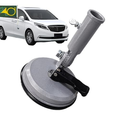 Jubepk Flagpole Display Holder, Trailer Flagpole Holders, 19.3/13.6/1inches, Adjustable Mounts, Suction Cup Design, Adjustable Angle Flag Mount for Versatile Placement (Silver)