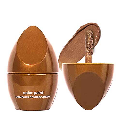SUMEITANG Liquid Highlight, Bronzer Illuminator, Cream Face Brightening and Shadowing Stick, Glow Highlighting Face Contouring Deepening Contour Side Shadow Makeup Long Lasting Shimmer - Warm Brown