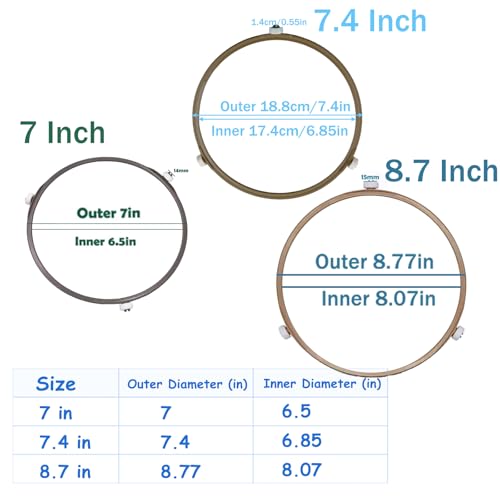 7.4 Inch Microwave Oven Turntable Ring Rotating Ring Roller Middle Glass Plate Tray Support Holder Replacement Inner Ring Roller Support Wheel Ring