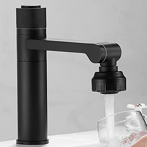 Multifunction Bathroom Faucet Blac Sink Faucet Hot Cold Water Mixer Crane Chrome Deck Mounted Universal Water Taps(Style 1 black