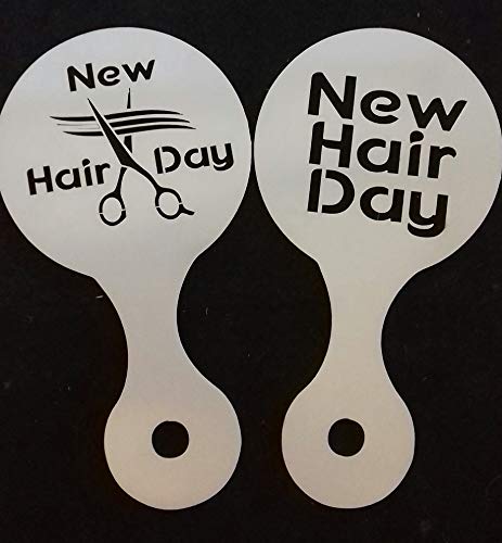 2 x Hairdressing Fun Coffee Cup/Cappuccino Stencils Reusable Many Times Hair Salon New Hair Day