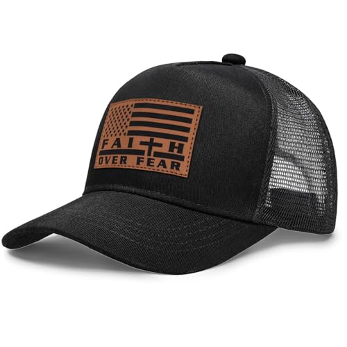 Image of Jesus Hat Christian Gifts for Men American Flag Hats Faith Over Fear Hat Fathers Day Christmas Birthday Gifts for Friend